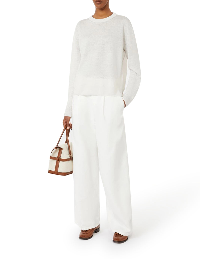 CREW NECK SWEATER IN LINEN YARN
