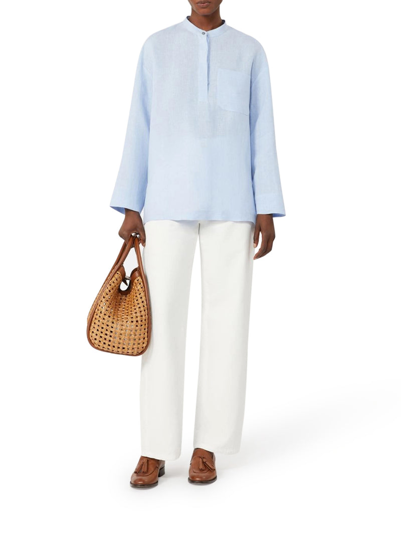 5-POCKET COTTON AND LINEN TROUSERS