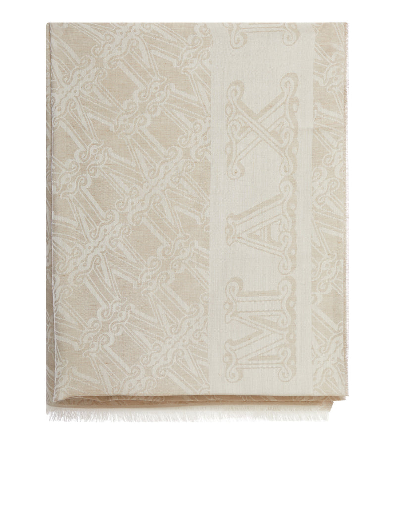 VETUSTA WOOL AND SILK SCARF WITH JACQUARD LOGO