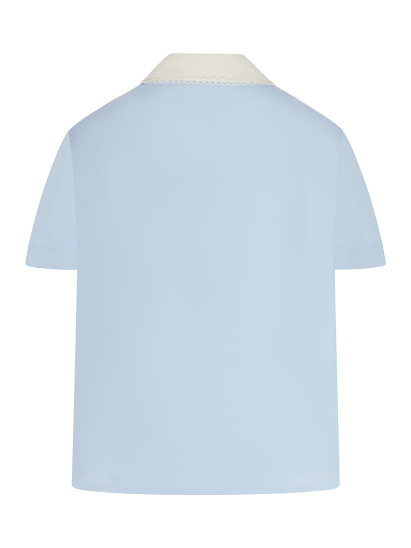 SHORT-SLEEVED COTTON POPLIN SHIRT