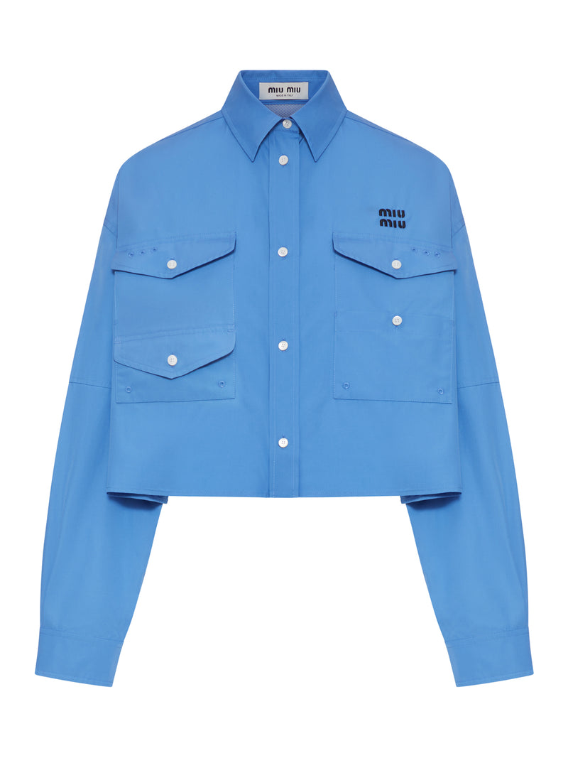 CROPPED COTTON POPLIN SHIRT