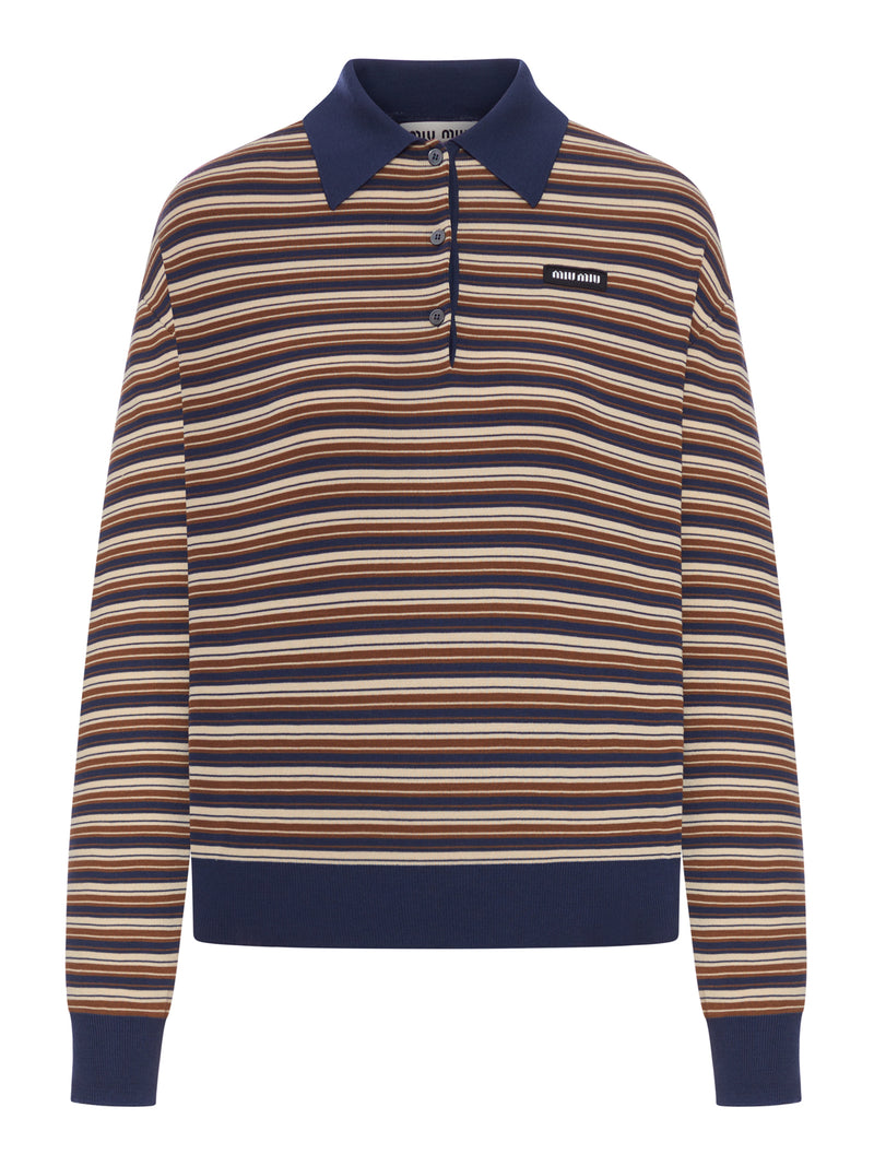 STRIPED WOOL POLO