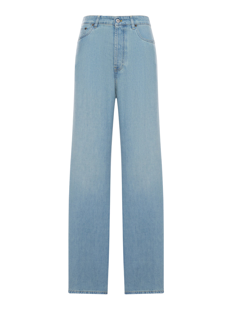 STRAIGHT LEG JEANS IN COTTON DENIM