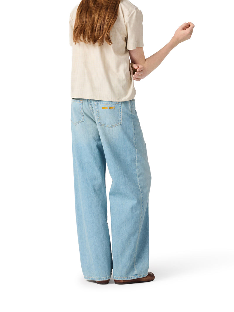 STRAIGHT LEG JEANS IN COTTON DENIM