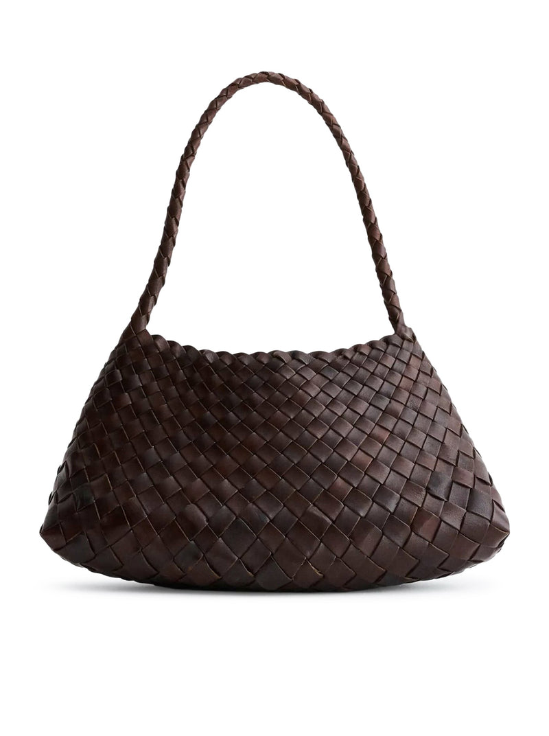 ROSANNA MINI BAG IN DARK BROWN WOVEN LEATHER