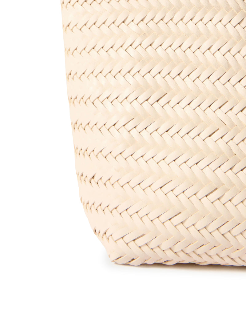 NANTUCKET BIG TOTE BAG IN WOVEN LEATHER SAND