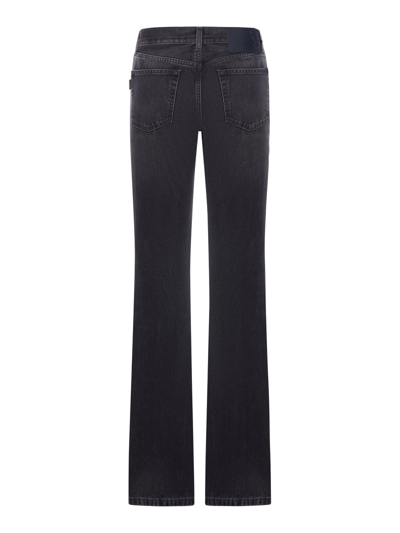 FIVE-POCKET JEANS IN WASHED DENIM