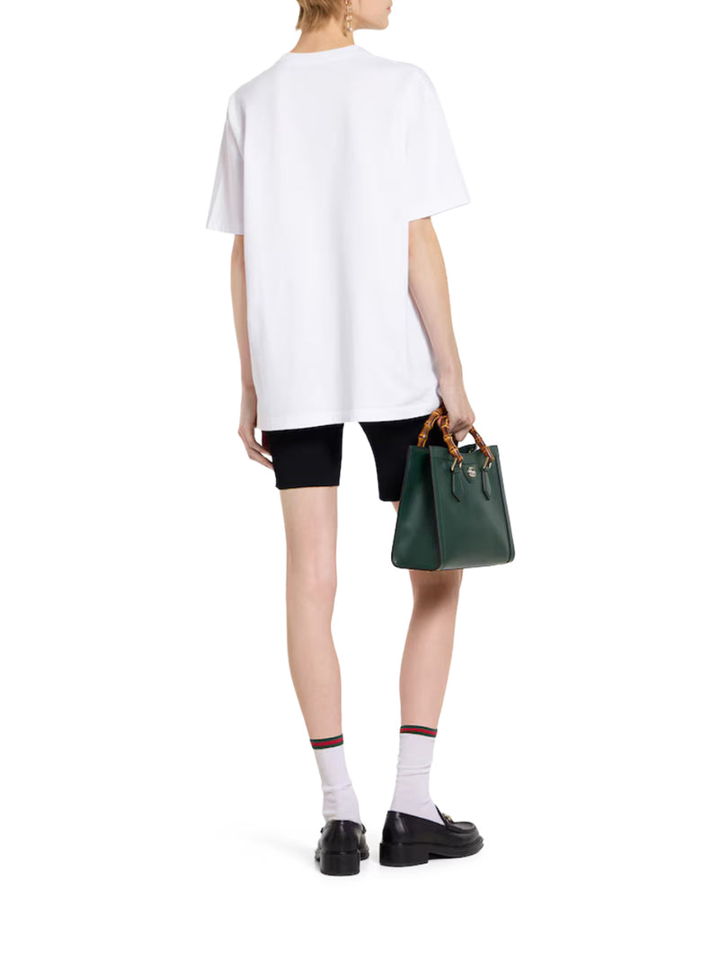 WHITE JERSEY T-SHIRT WITH EMBROIDERY