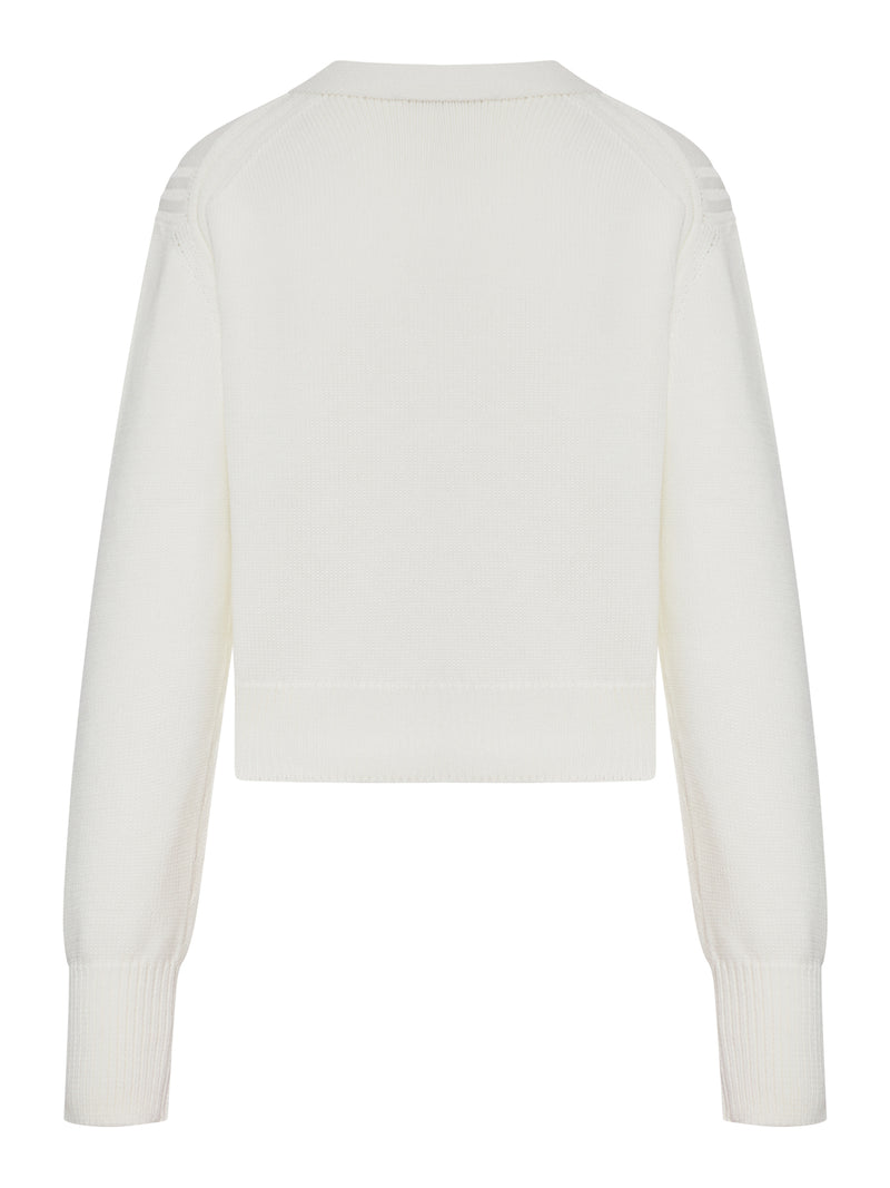 COTTON KNIT CARDIGAN WITH V-NECK