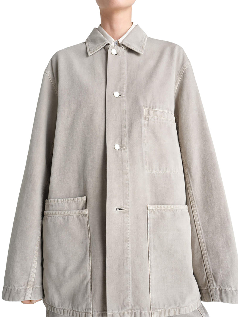 UTILITY OVERSHIRT IN SNOW BROKEN TWILL