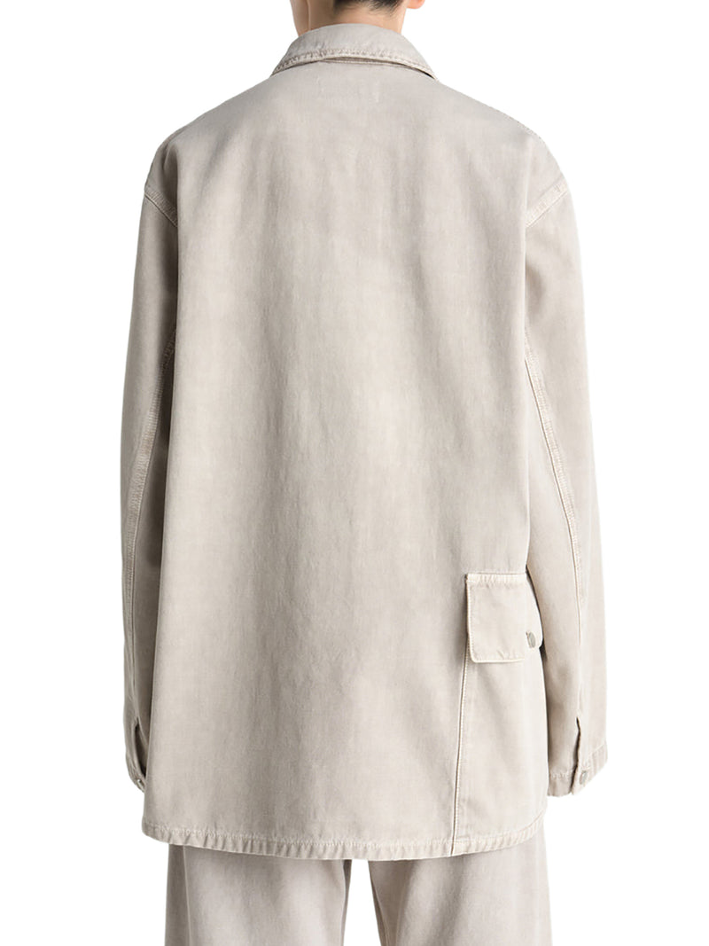 UTILITY OVERSHIRT IN SNOW BROKEN TWILL