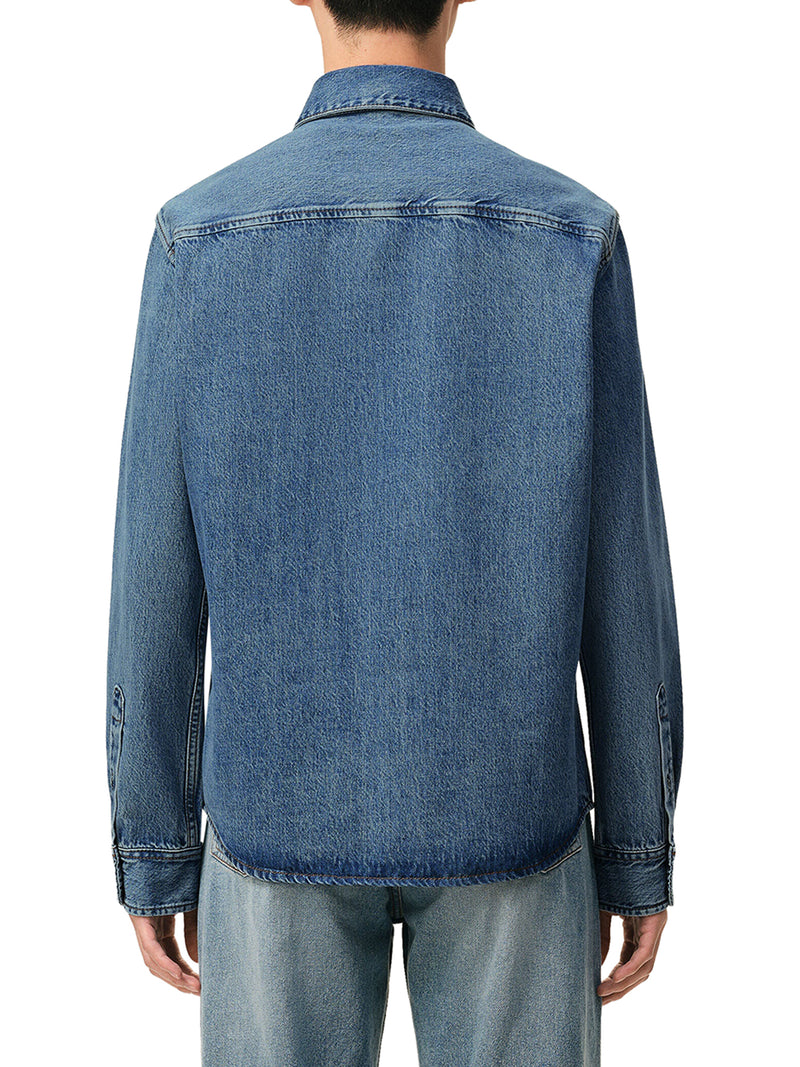 LIGHT DENIM BUTTON-DOWN SHIRT WITH AMI DE COEUR