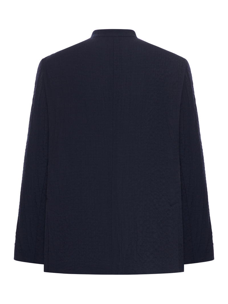 SINGLE-BREASTED JACKET IN LYOCELL AND FROISSÉ SILK