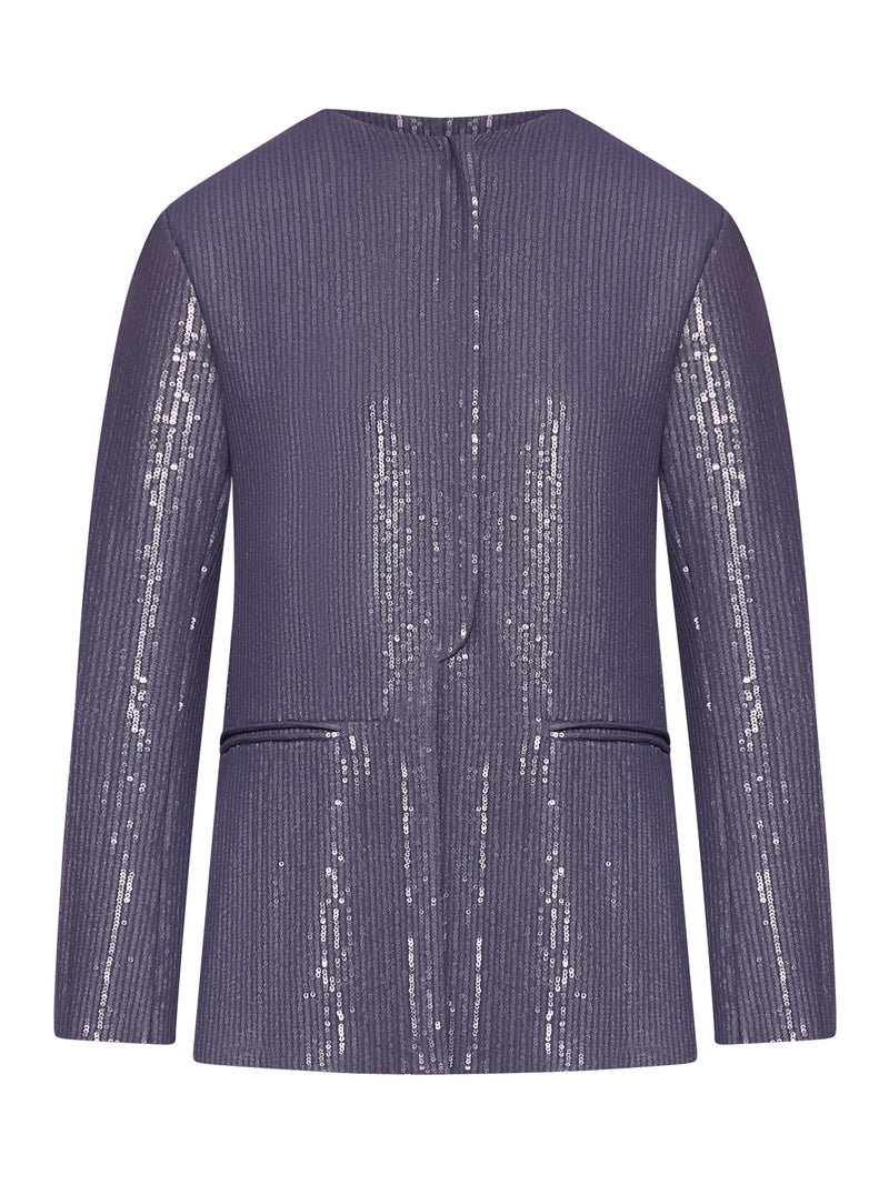 BLAZER IN FABRIC EMBROIDERED WITH SEQUINS WITH A DEGRADED EFFECT