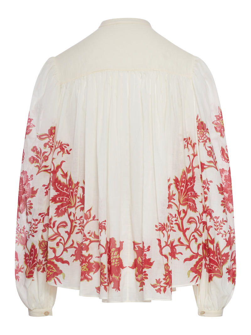 COTTON VOILE BLOUSE WITH FLORAL PRINT