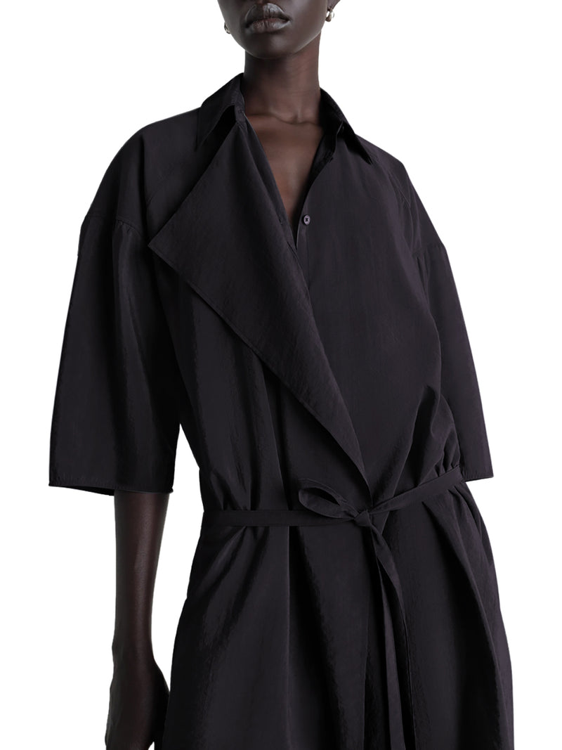 ASYMMETRIC DRESS IN DRY SILK