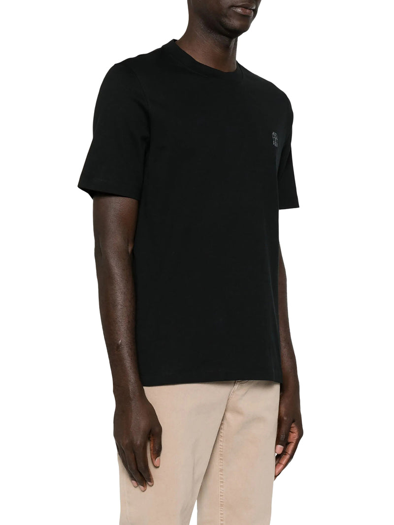 COTTON T-SHIRT WITH CONTRASTING LOGO PRINT