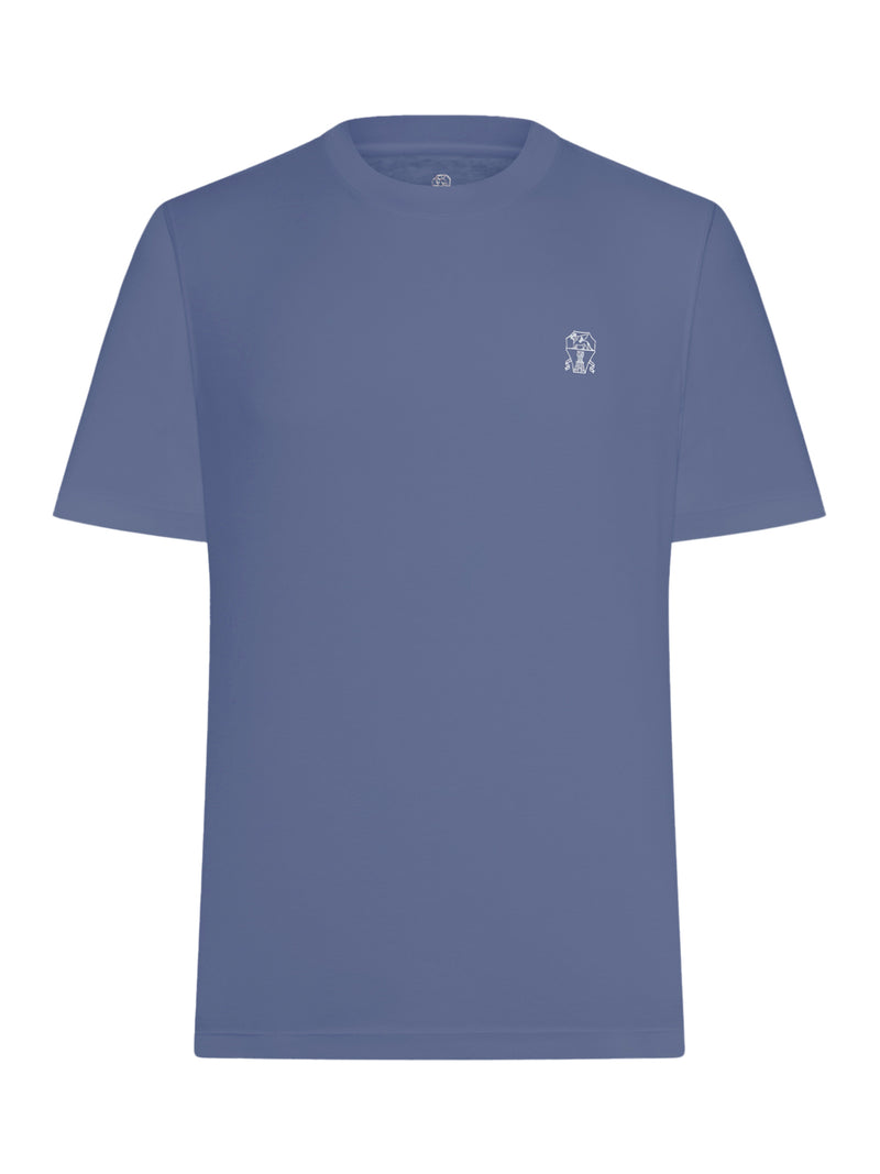 COTTON T-SHIRT WITH CONTRASTING LOGO PRINT