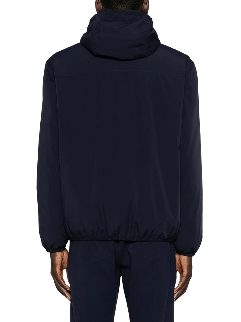 MEMBRANED NYLON JACKET WITH LOGO AND HOOD