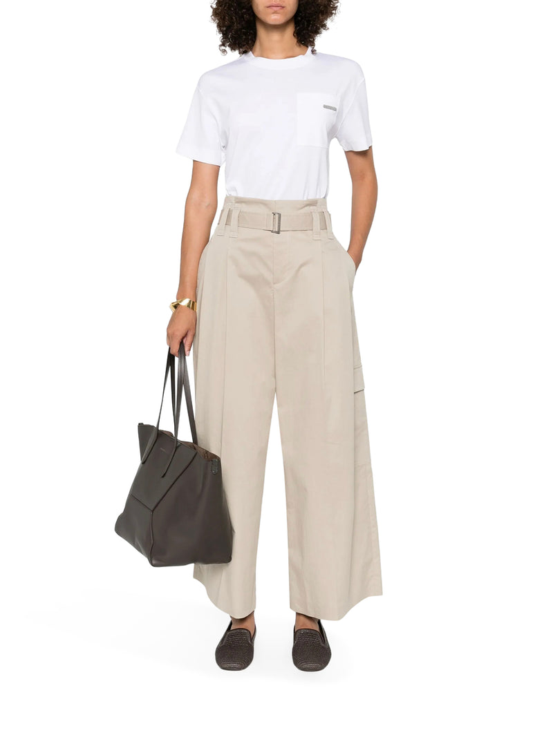 CREW NECK COTTON T-SHIRT WITH MOBILE APPLICATION