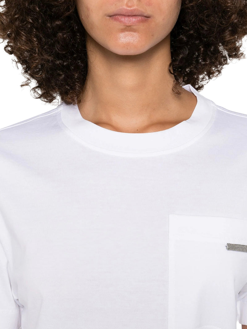 CREW NECK COTTON T-SHIRT WITH MOBILE APPLICATION