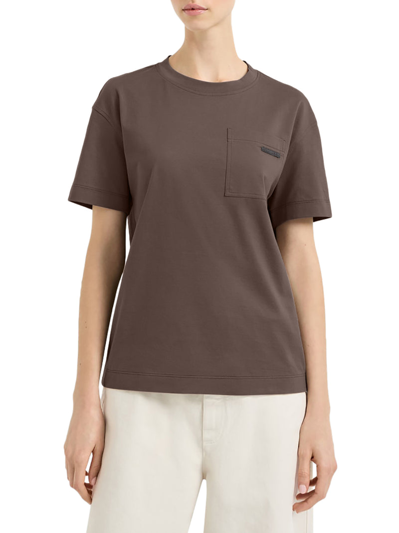 CREW NECK COTTON T-SHIRT WITH MOBILE APPLICATION