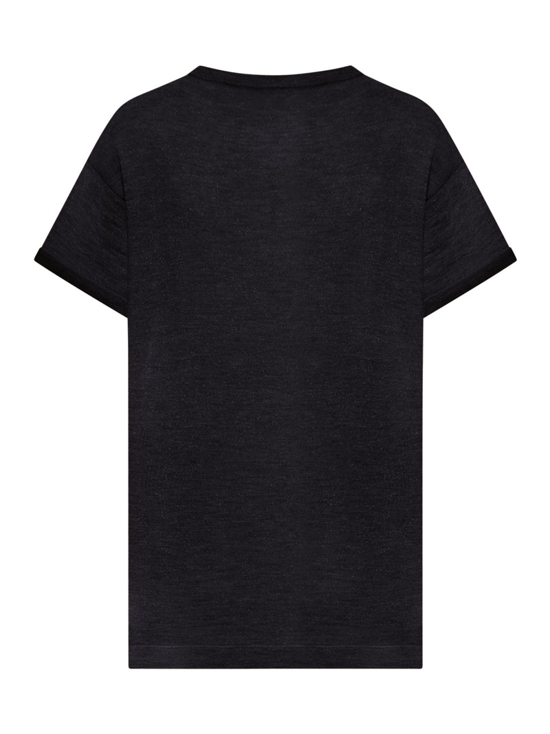 LIGHTWEIGHT CASHMERE AND SILK SWEATER WITH LUREX INSERTS