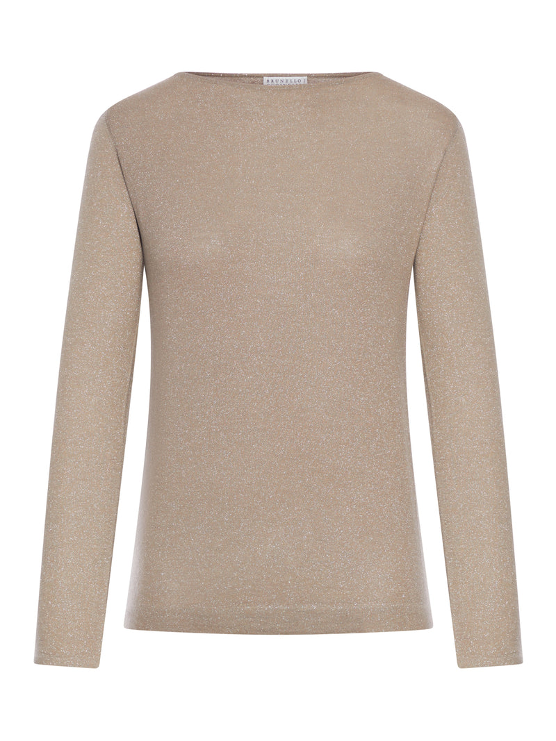LIGHTWEIGHT CASHMERE AND SILK SPARKLING SWEATER