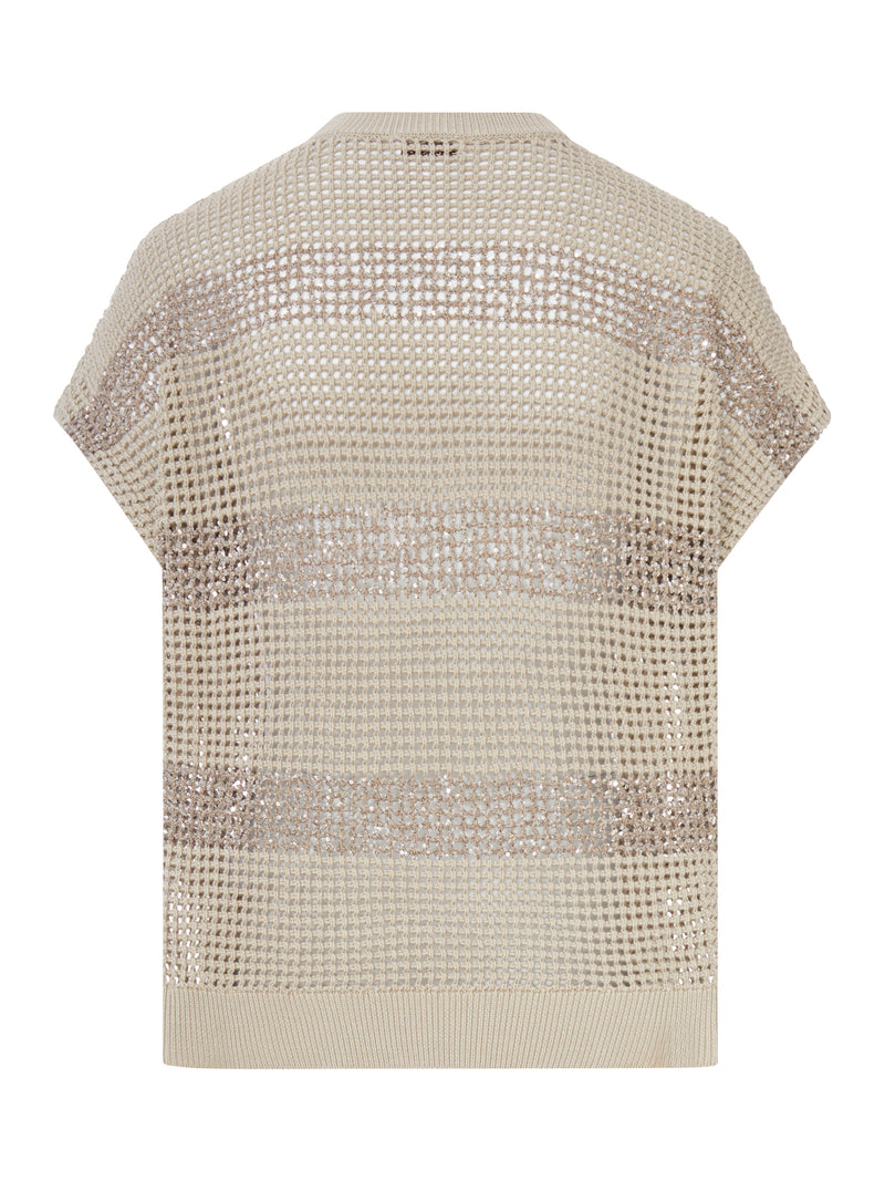 OPENWORK SWEATER WITH STRIPED DESIGN