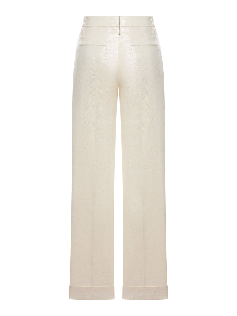 WIDE-LEG TAILORED LINEN TROUSERS