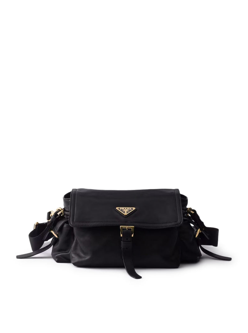 PRADA EXPLORE MEDIUM NAPPA BAG WITH FLAP
