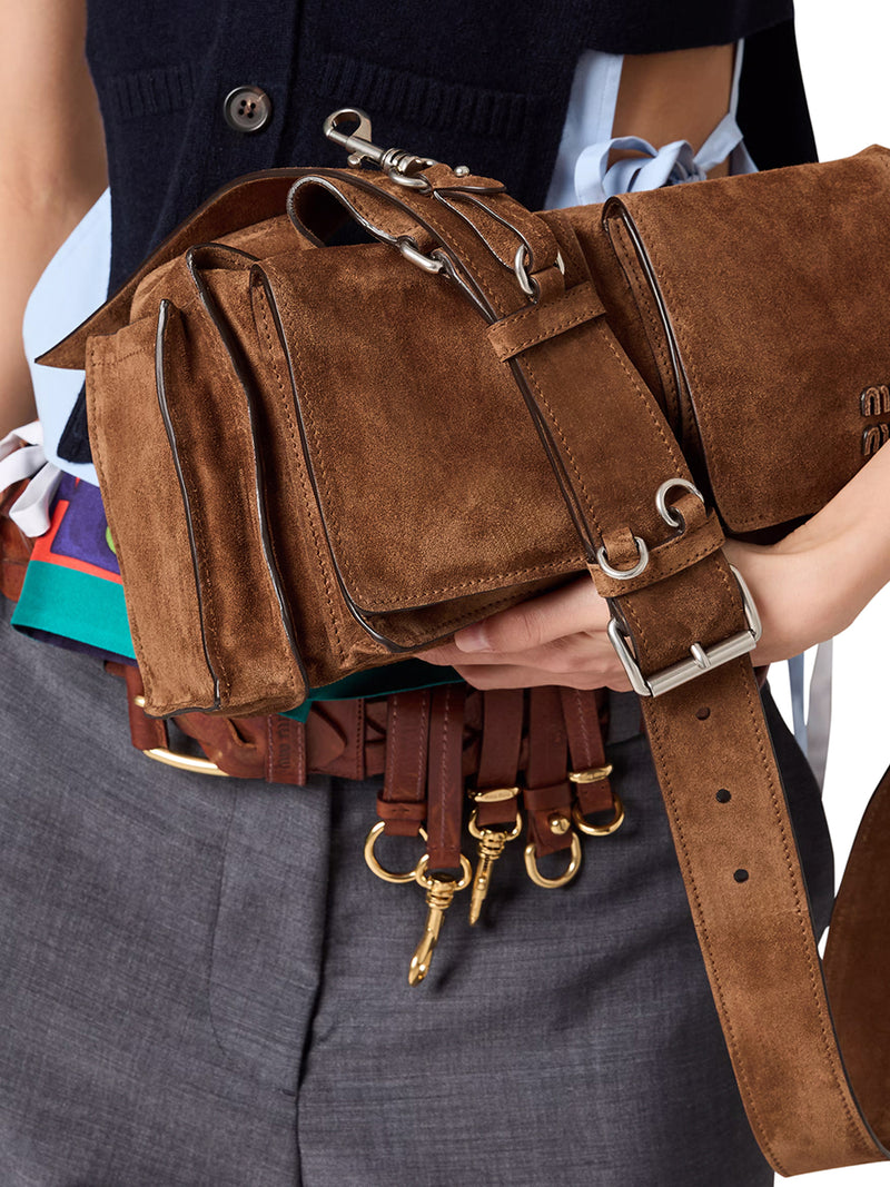 UTILITAIRE SHOULDER BAG IN SUEDE LEATHER