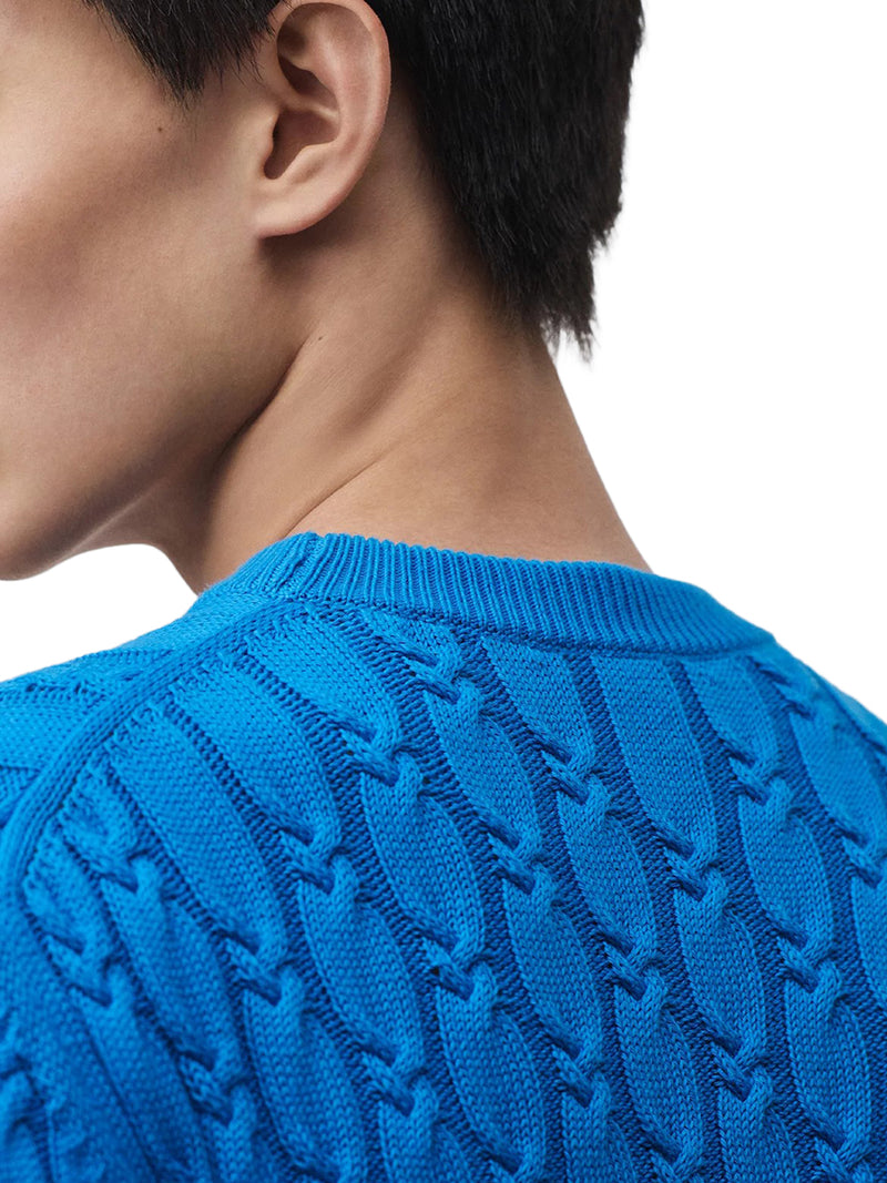 CABLE KNIT COTTON SWEATER
