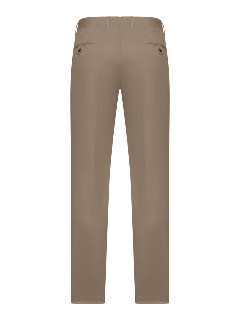 STRAIGHT LEG TAILORED COTTON TROUSERS