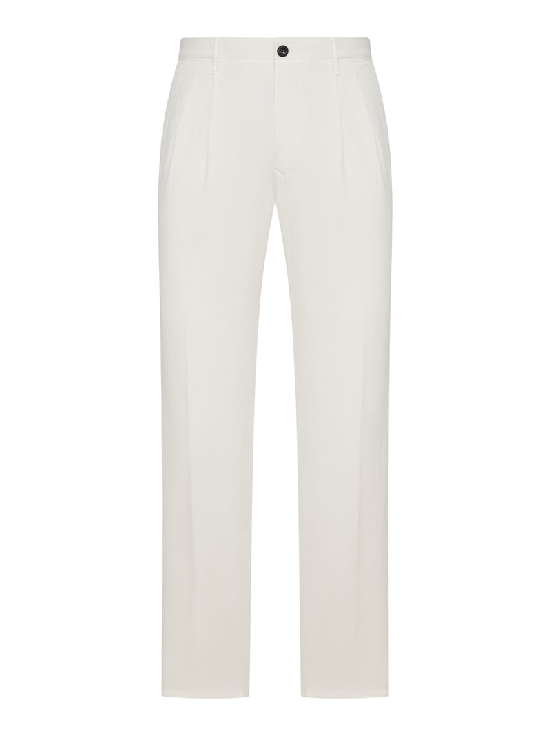 TAILORED TAILORED TROUSERS IN COTTON AND LINEN BLEND
