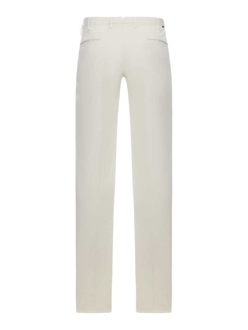 SLIM FIT TAILORED COTTON TROUSERS
