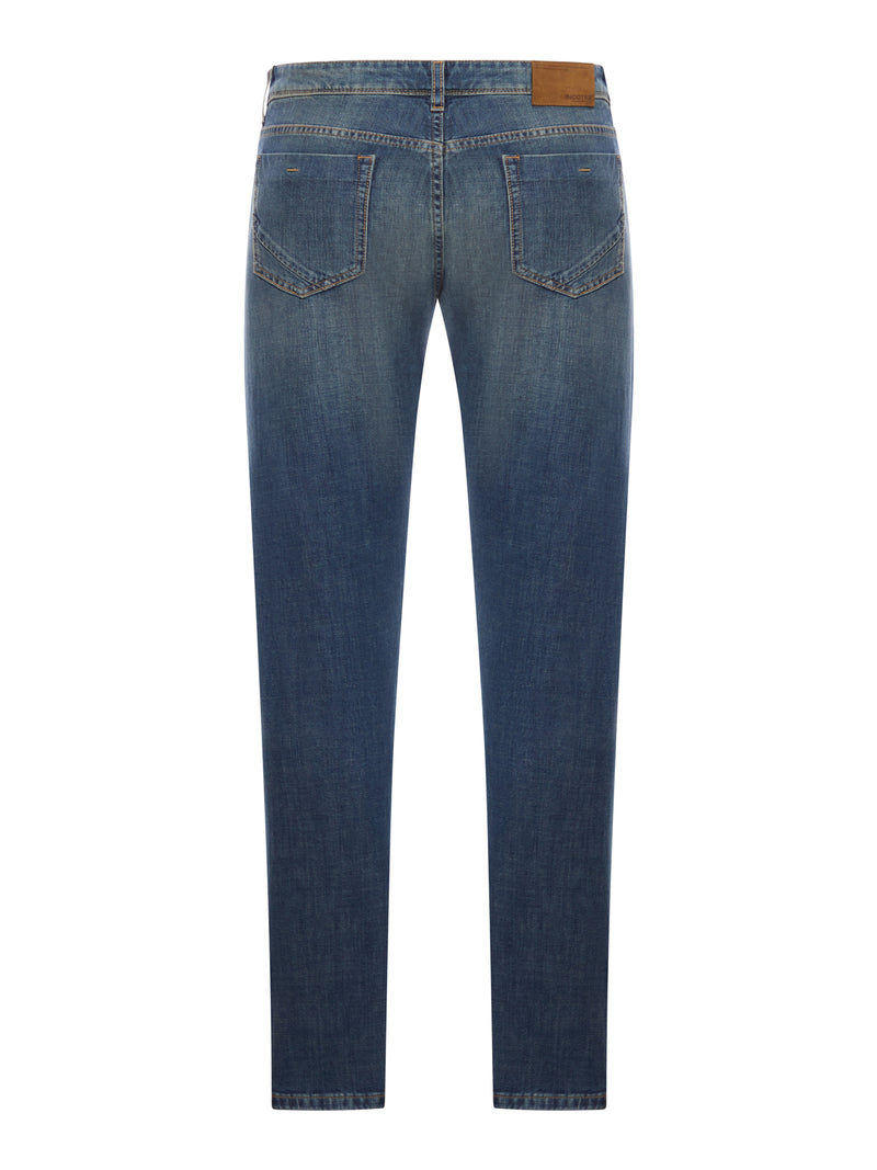 MEDIUM WASH BLUE COTTON DENIM JEANS