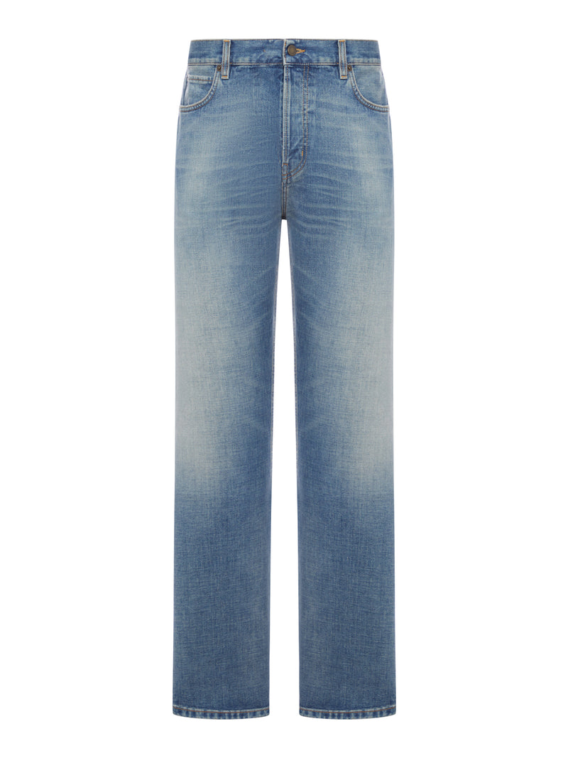 STRAIGHT LEG JEANS IN COTTON DENIM