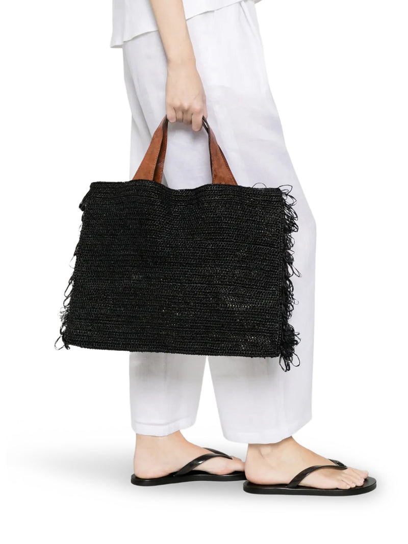 ONJA RAFFIA BAG WITH FRINGES