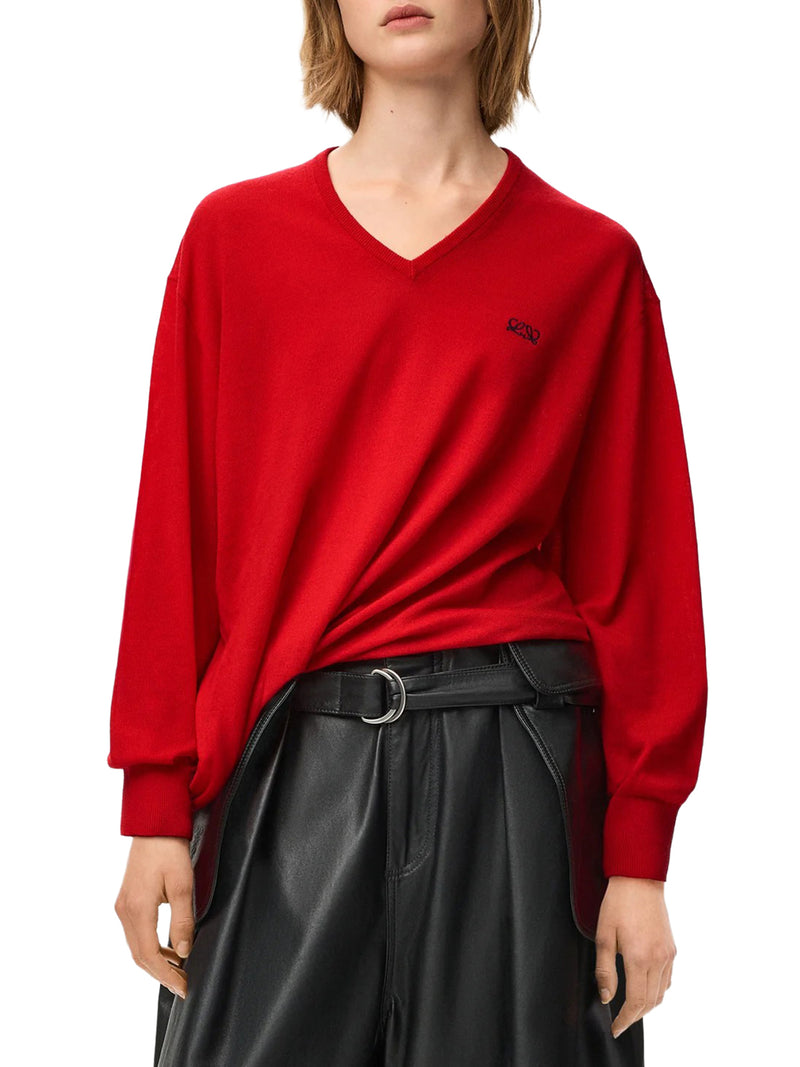 DRAPED MERINO WOOL SWEATER