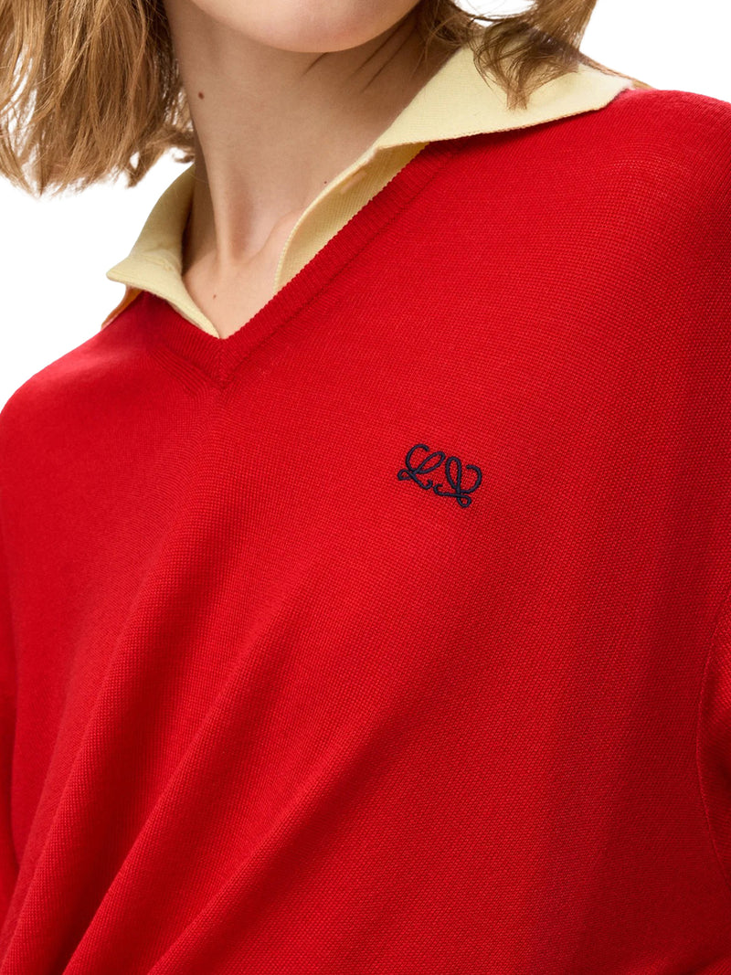 DRAPED MERINO WOOL SWEATER