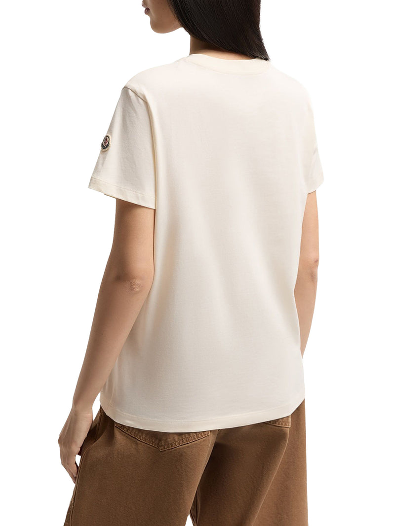 COTTON T-SHIRT WITH EMBROIDERED TONE-ON-TONE LOGO