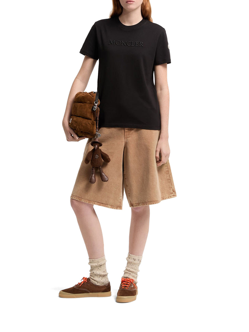 COTTON T-SHIRT WITH EMBROIDERED TONE-ON-TONE LOGO