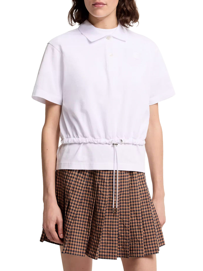 PIQUE POLO SHIRT WITH DRAWSTRING AT THE BOTTOM