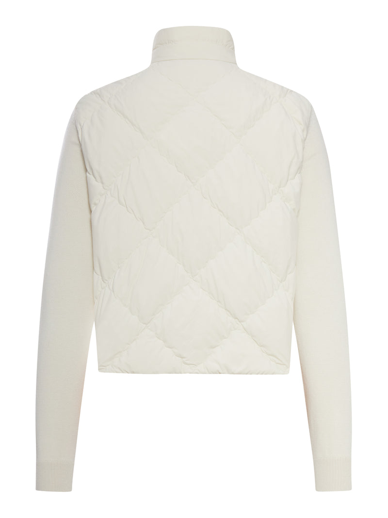 PADDED JACKET WITH KNITTED SLEEVES