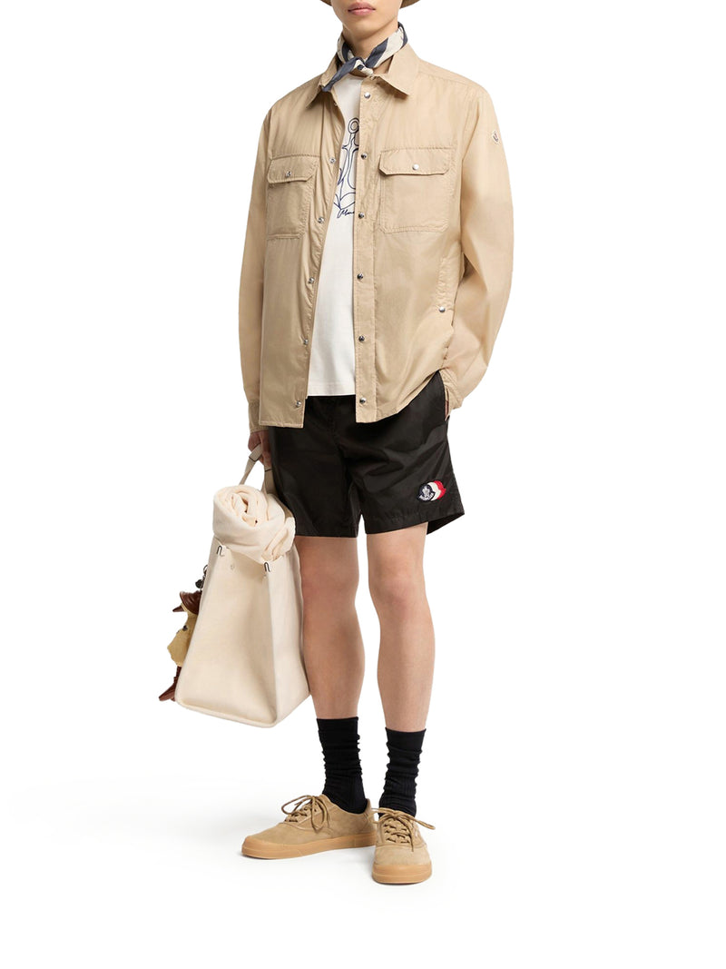 SWIM SHORTS WITH LOGO PATCH