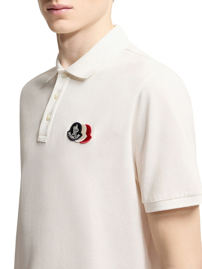 COTTON PIQUET POLO SHIRT WITH LOGO PATCH