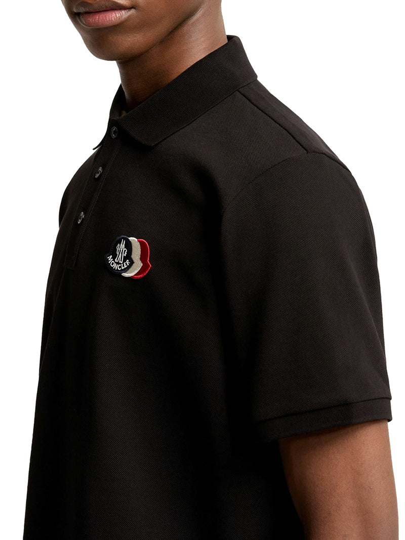 COTTON PIQUET POLO SHIRT WITH LOGO PATCH