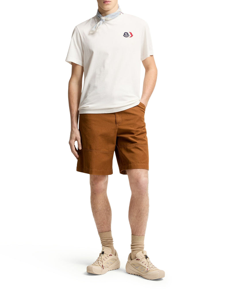 COTTON T-SHIRT WITH EMBROIDERED TRICOLOR LOGO