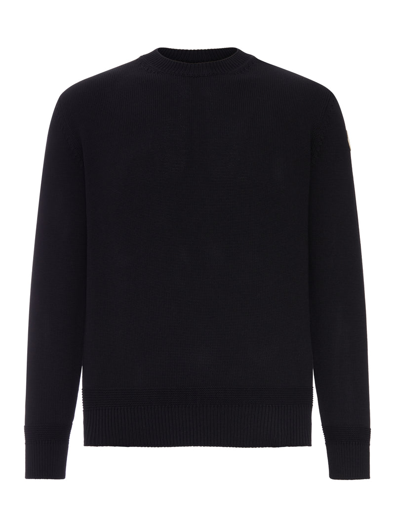 COTTON SWEATER WITH LOGO PATCH